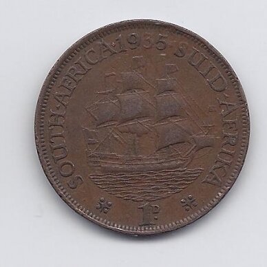 SOUTH AFRICA 1 PENNY 1935 KM # 14.3 VF