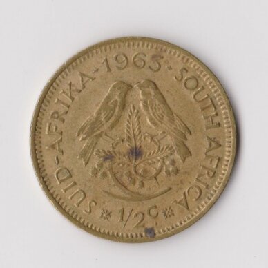 SOUTH AFRICA 1/2 CENT 1963 KM # 56 VF