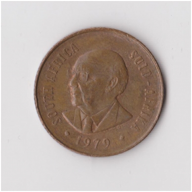 PIETŲ AFRIKA 2 CENTS 1979 KM # 99 VF N. J. Diederichs 1