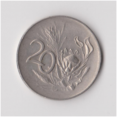 SOUTH AFRICA 20 CENTS 1965 KM # 69.2 VF