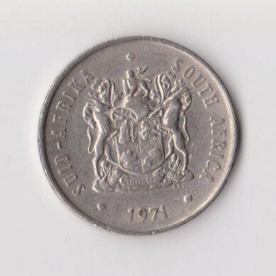 SOUTH AFRICA 20 CENTS 1971 KM # 86 VF/XF 1