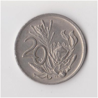 SOUTH AFRICA 20 CENTS 1976 KM # 95 VF J. J. Fouche