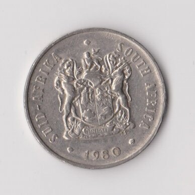 SOUTH AFRICA 20 CENTS 1980 KM # 86 VF 1