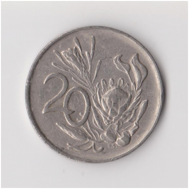 SOUTH AFRICA 20 CENTS 1989 KM # 86 VF/XF