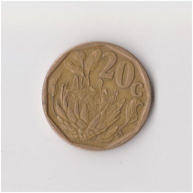 SOUTH AFRICA 20 CENTS 1995 KM # 136 VF