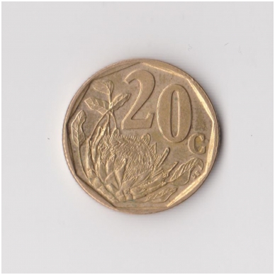 SOUTH AFRICA 20 CENTS 1997 KM # 162 XF/AU