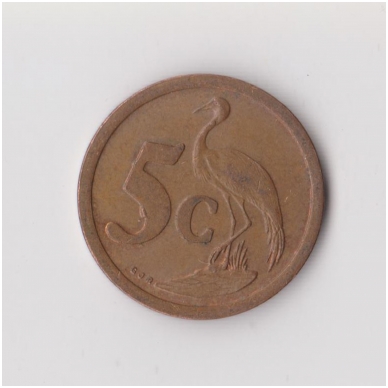 SOUTH AFRICA 5 CENTS 1990 KM # 134 VF
