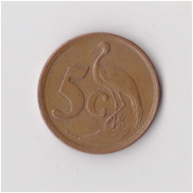 SOUTH AFRICA 5 CENTS 1997 KM # 160 VF