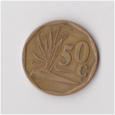 SOUTH AFRICA 50 CENTS 1993 KM # 137 VF