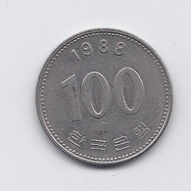 SOUTH KOREA 100 WON 1988 KM # 35.2 VF