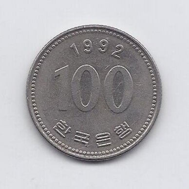 PIETŲ KORĖJA 100 WON 1992 KM # 35.2 VF