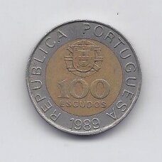 PORTUGALIJA 100 ESCUDOS 1989 KM # 645 VF