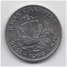 PORTUGAL 100 ESCUDOS 1989 KM # 646 AU Canary Islands