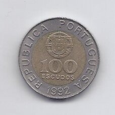 PORTUGALIJA 100 ESCUDOS 1992 KM # 645 VF