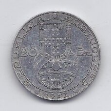 PORTUGALIJA 20 ESCUDOS 1953 KM # 585 VF Finansų reforma PORTUGALIJA 20 ESCUDOS 1953 KM # 585 VF Finansų reforma