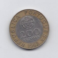 PORTUGALIJA 200 ESCUDOS 1992 KM # 655 VF