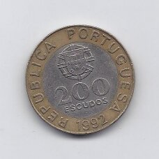 PORTUGAL 200 ESCUDOS 1992 KM # 655 VF