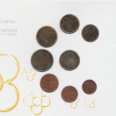 PORTUGALIJA 2003 m. oficialus bankinis naujagimio rinkinys ( dalis monetų su korozija ) 2