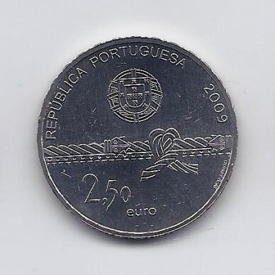 PORTUGAL 2.50 EURO 2009 KM # 793 AU World Heritage - Belém Tower 1
