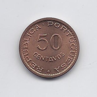PORTUGALŲ TIMORAS 50 CENTAVOS 1970 KM # 18 AU | Timoro monetos ...