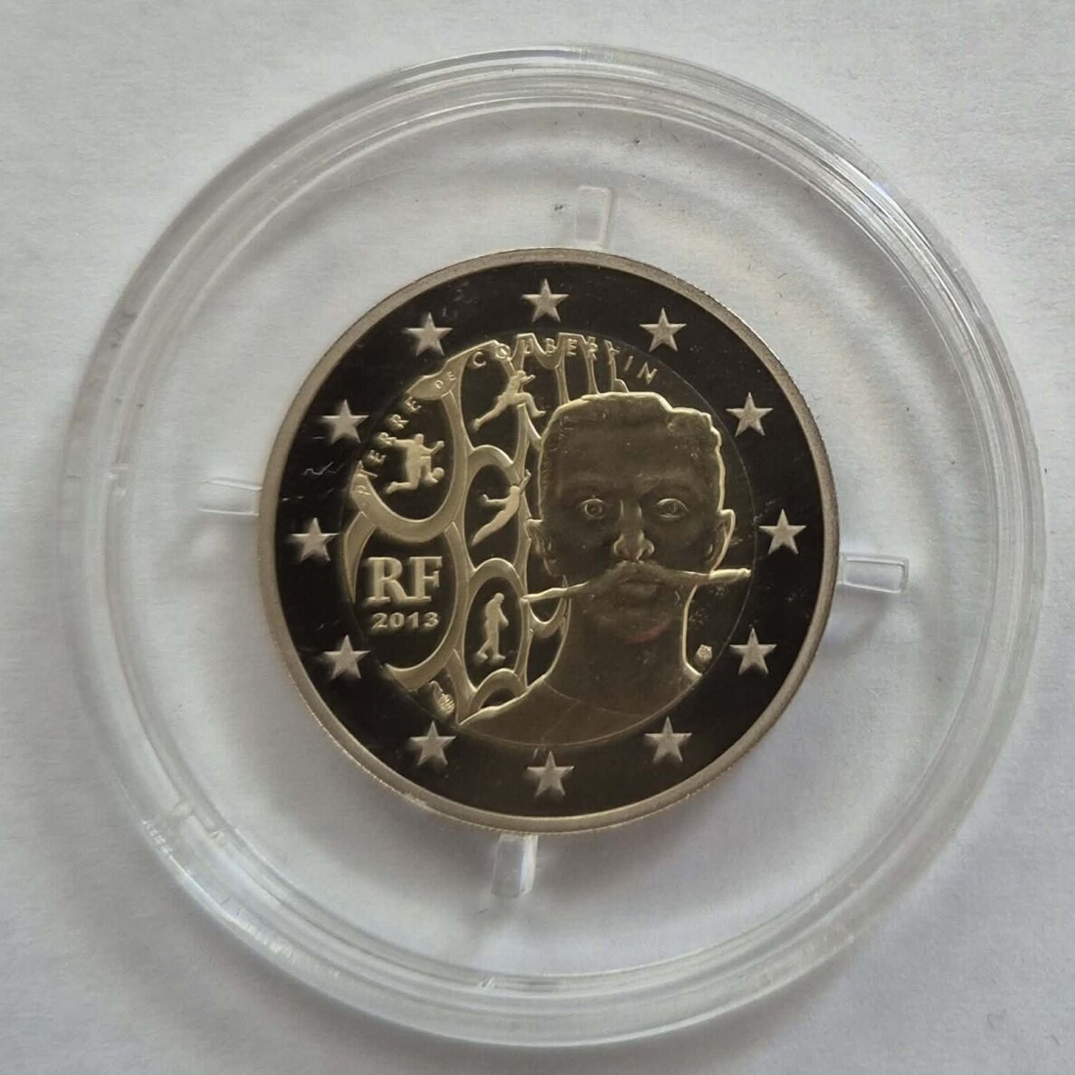 FRANCE 2 EURO 2013 KM # 2102 PROOF Pierre de Coubertin