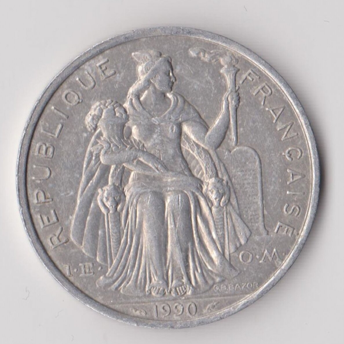 PRANCŪZŲ POLINEZIJA 5 FRANCS 1990 KM # 12 VF 1