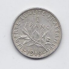 FRANCE 1 FRANC 1919 KM # 844 XF