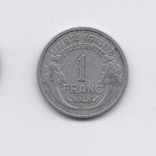 FRANCE 1 FRANC 1948 B KM # 885a.2 VF FRANCE 1 FRANC 1948 B KM # 885a.2 VF