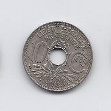 FRANCE 10 CENTIMES 1938 KM # 889.1 VF