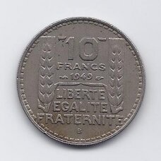 PRANCŪZIJA 10 FRANCS 1949 B KM # 909.2 VF PRANCŪZIJA 10 FRANCS 1949 B KM # 909.2 VF