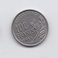PRANCŪZIJA 100 FRANCS 1955 B KM # 919.2 VF