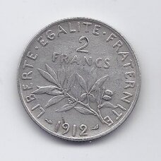 FRANCE 2 FRANCS 1912 KM # 845 VF