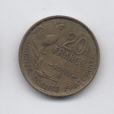 PRANCŪZIJA 20 FRANCS 1953 B KM # 917.2 VF PRANCŪZIJA 20 FRANCS 1953 B KM # 917.2 VF