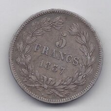 FRANCE 5 FRANCS 1837 W KM # 749.13 VF