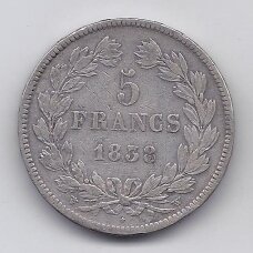 FRANCE 5 FRANCS 1838 W KM # 749.13 VF