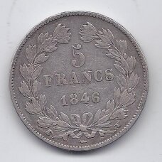 FRANCE 5 FRANCS 1846 W KM # 749.13 VF