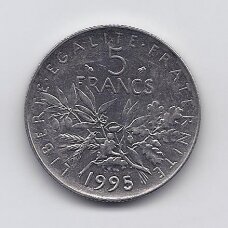 PRANCŪZIJA 5 FRANCS 1995 KM # 926a.1 XF