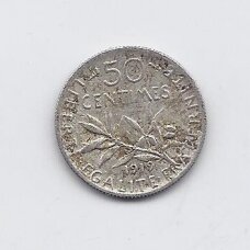 PRANCŪZIJA 50 CENTIMES 1919 KM # 854 VF/XF PRANCŪZIJA 50 CENTIMES 1919 KM # 854 VF/XF