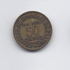 FRANCE 50 CENTIMES 1922 KM # 884 VF FRANCE 50 CENTIMES 1922 KM # 884 VF