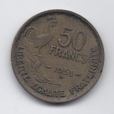 FRANCE 50 FRANCS 1951 B KM # 918.2 VF