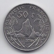 FRENCH POLYNESIA 50 FRANCS 1975 KM # 13 VF