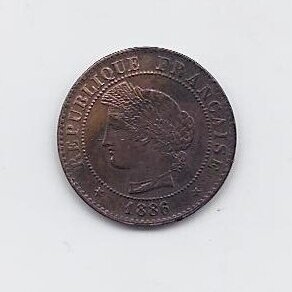 FRANCE 1 CENTIME 1886 A KM # 826.1 VF 1