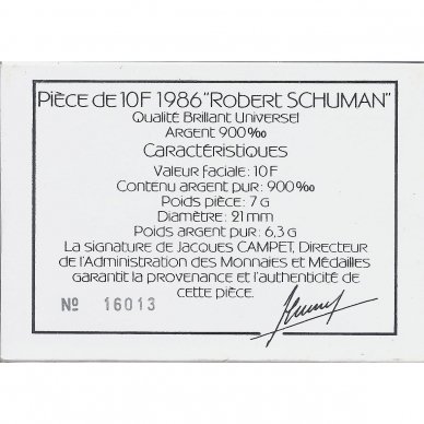 FRANCE 10 FRANCS 1986 KM # 958a BU Robert Schuman 3