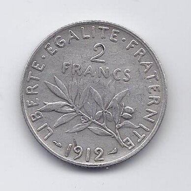 FRANCE 2 FRANCS 1912 KM # 845 VF