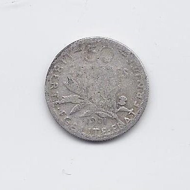 FRANCE 50 CENTIMES 1901 KM # 854 F
