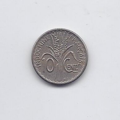 PRANCŪZIJOS INDOKINIJA 10 CENTS 1941 S KM # 21.1a VF