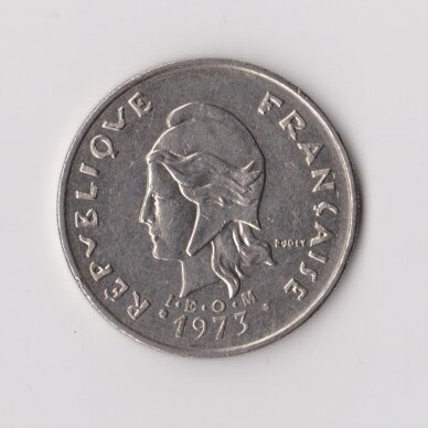 FRENCH POLYNESIA 20 FRANCS 1973 KM # 9 VF 1