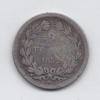 PRANCŪZIJA 2 FRANCS 1832 D KM # 743.4 F