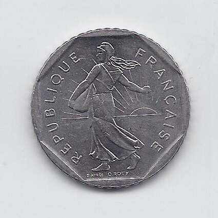 PRANCŪZIJA 2 FRANCS 1979 KM # 942.1 XF 1