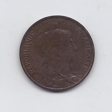PRANCŪZIJA 5 CENTIMES 1911 KM # 842 VF 1